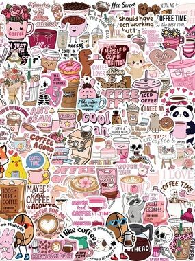 Cute coffee sticker set ☕️🩷
